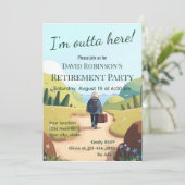 I'm Outta Here Retirement Party Retro Kaart (Staand voorkant)