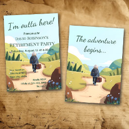 I'm Outta Here Retirement Party Retro Kaart