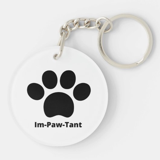 IM-PAW-Tant Circle dubbelzijdige acryl Sleutelhang Sleutelhanger (Achterkant)