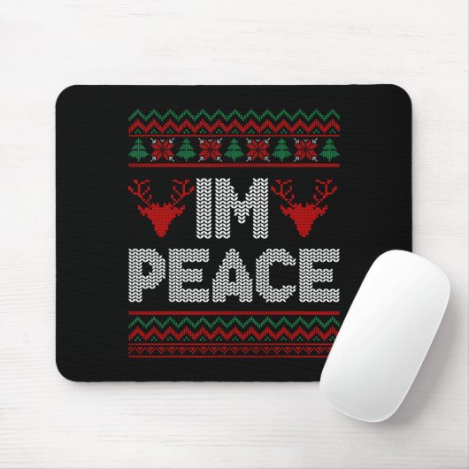 I'm Peace Couple Matching Christmas Ugly Sweater Muismat (Met muis)