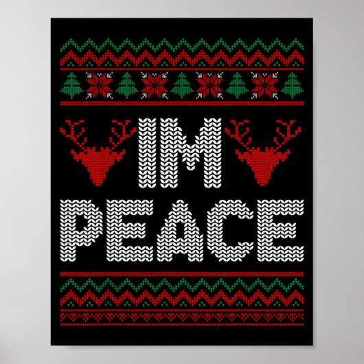 I'm Peace Couple Matching Christmas Ugly Sweater Poster (Voorkant)
