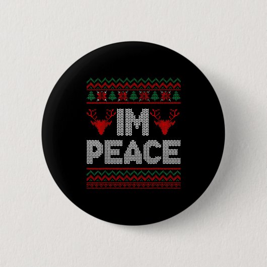 I'm Peace Couple Matching Christmas Ugly Sweater  Ronde Button 5,7 Cm (Voorkant)