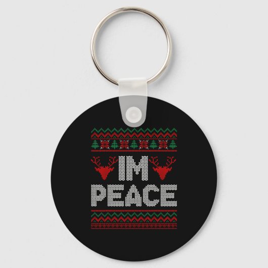 I'm Peace Couple Matching Christmas Ugly Sweater Sleutelhanger (Voorkant)