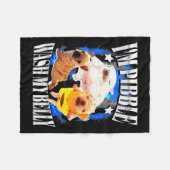 Im Pibble Was Mijn Buik Franse Bulldog Fleece Deken (Voorkant (Horizontaal))