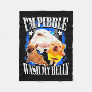 Im Pibble Was Mijn Buik Franse Bulldog Fleece Deken