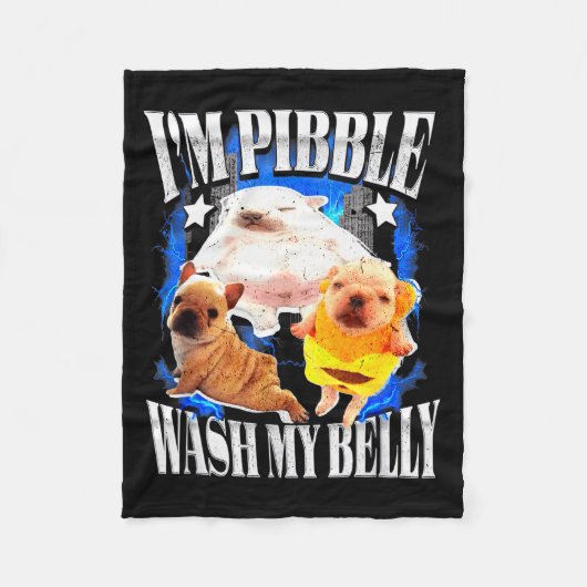 Im Pibble Was Mijn Buik Franse Bulldog Fleece Deken (Voorkant)
