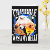 Im Pibble Was Mijn Buik Franse Bulldog  Kaart (Gele Bloem)