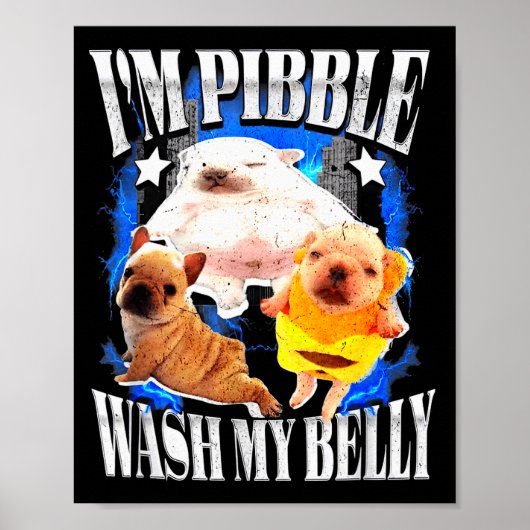 Im Pibble Was Mijn Buik Franse Bulldog Poster (Voorkant)