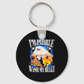 Im Pibble Wash My Belly Frenchie Bulldog  Sleutelhanger (Voorkant)