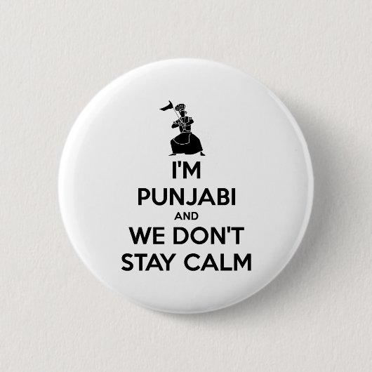 Im Punjabi And We Dont Keep Calm Baby Ronde Button 5,7 Cm (Voorkant)