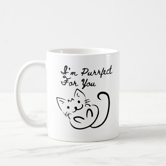 I'm Purr-fect (of Perfect) For, Simple Cat Lover Koffiemok (Links)