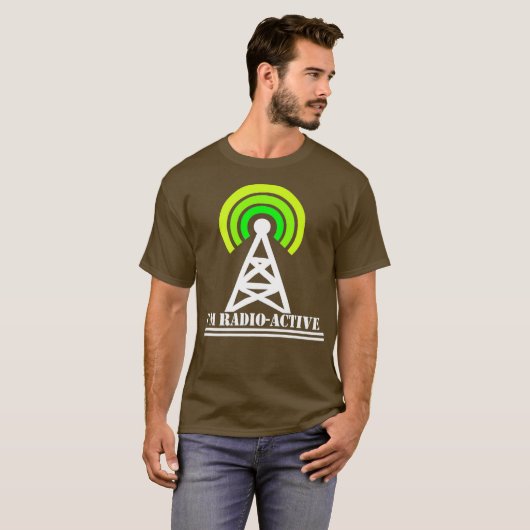 Im Radio-Active With Tower Antenna Funny Ham Men T-shirt (Voorkant volledig)