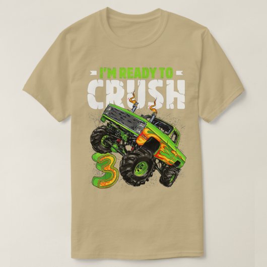 Im Ready of Crush 3rd Birthday Boy Monster Ruck 3  T-shirt (Design voorkant)