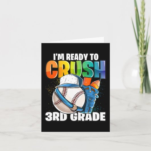 I'm Ready to Crush 3rd Grade Baseball Back to Scho Kaart (Voorkant)