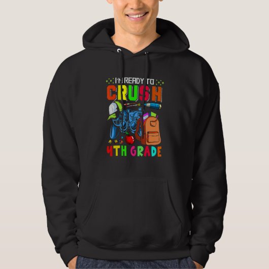 I'm  Ready To Crush 4th Grade Game Controllers Stu Hoodie (Voorkant)