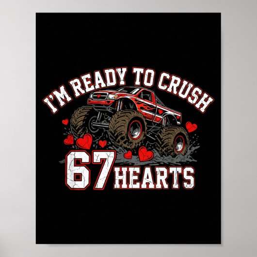 I'm Ready To Crush 67 Hearts Kids Valentine Day Poster (Voorkant)