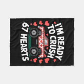 I'm Ready To Crush 67 Hearts Truck Valentines Day  Fleece Deken (Voorkant (Horizontaal))