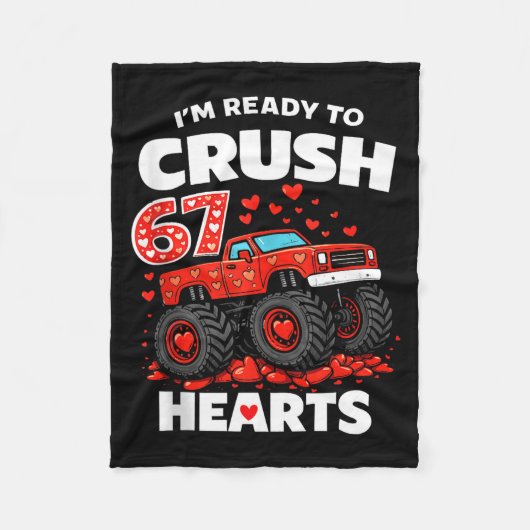 I'm Ready To Crush 67 Hearts Truck Valentines Day  Fleece Deken (Voorkant)