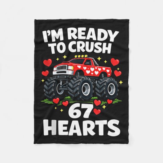 I'm Ready To Crush 67 Hearts Truck Valentines Day  Fleece Deken (Voorkant)