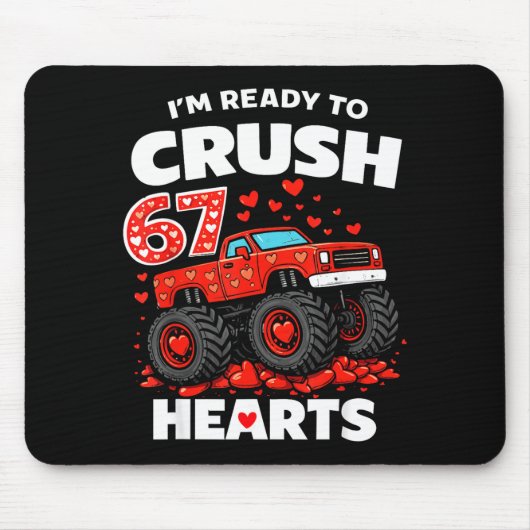 I'm Ready To Crush 67 Hearts Truck Valentines Day Muismat (Voorkant)