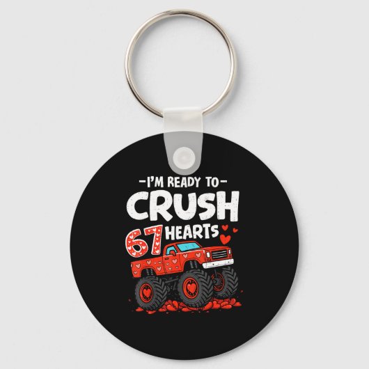I'm Ready To Crush 67 Hearts Truck Valentines Day Sleutelhanger (Voorkant)