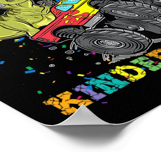 I'm Ready To Crush Kindergarten Monster Truck Dino Poster (Hoek)