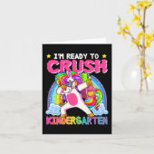 I'm Ready To Crush Kindergarten Unicorn First Day Kaart (Gele Bloem)