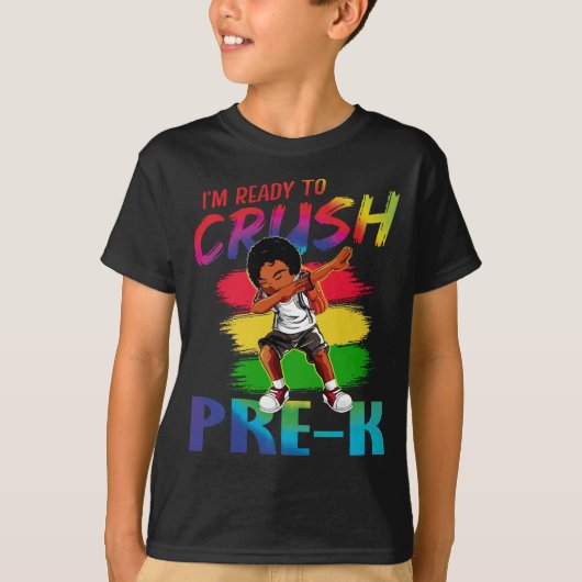 I'm Ready To Crush Pre-K Black Dab Girl T-Shirt (Voorkant)