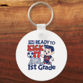 I'm Ready To Kick-off First Grade First Day Of Sch Sleutelhanger (Voorkant)