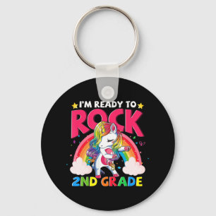 I'm Ready To Rock 2nd Grade Unicorn Girls Back To Sleutelhanger