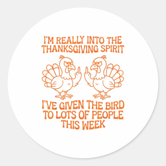 I'm Really Into The Thanksgiving Srit I've Given T Ronde Sticker (Voorkant)