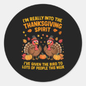 I'm Really Into The Thanksgiving Srt I've Given Th Ronde Sticker (Voorkant)