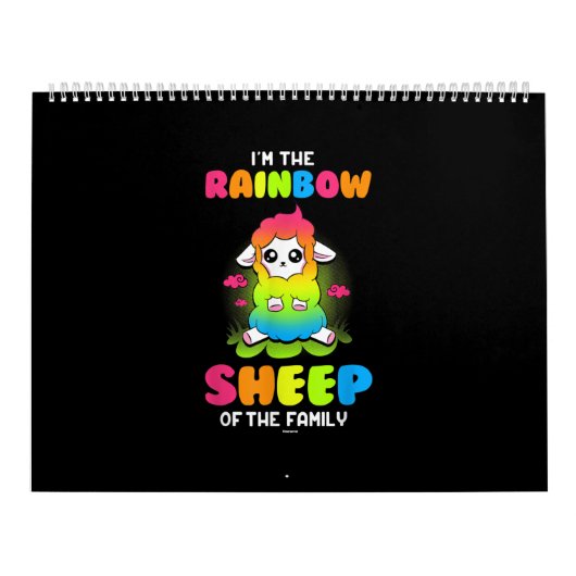Im regenboogschaap van familie | Kute Sheep Design Kalender (Hoes)