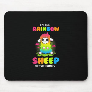 Im regenboogschaap van familie   Kute Sheep Design Muismat