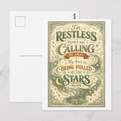 "I'm Restless" Anais Nin Quotation Briefkaart (Voorkant / Achterkant)