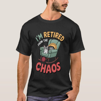 I'm Retired from The Chaos Funny Cat Lover Introve T-shirt