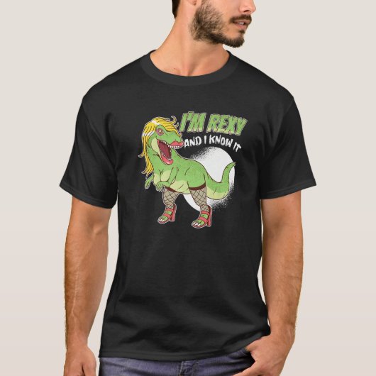 I'm Rexy And I Know It Cute Rex Dinosaur T-shirt (Voorkant)