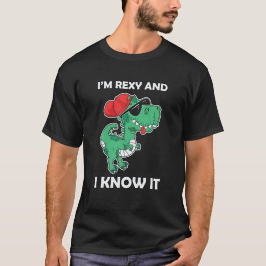 Im Rexy - Cool Rex Dinosaur met zonnebrillen T-shirt (Voorkant)