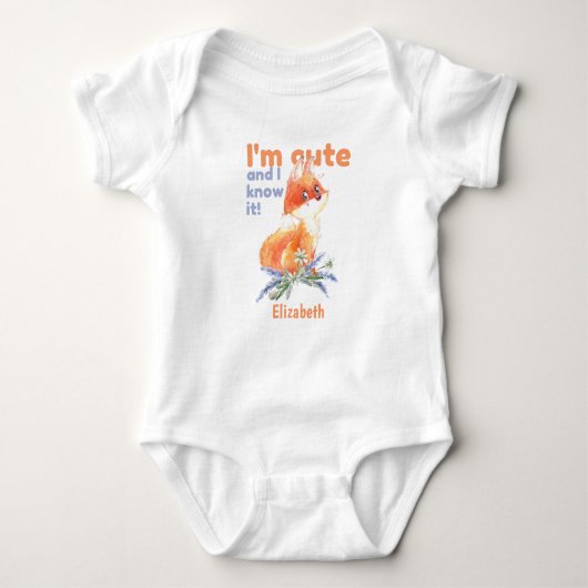 Im Schattig en ik weet het - Baby Fox Romper (Voorkant)