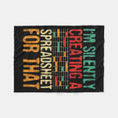 I'm Silently Creating A Spreadsheet - Actuary Stat Fleece Deken (Voorkant (Horizontaal))