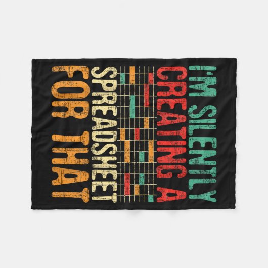 I'm Silently Creating A Spreadsheet - Actuary Stat Fleece Deken (Voorkant (Horizontaal))