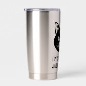 I'm Silently Judging You Funny Black Cat Sarcastic Geïsoleerde Drinkbeker (Rechts)