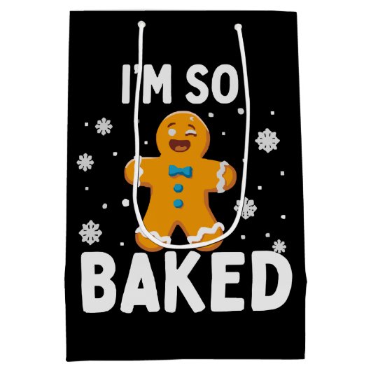 I'm So Baked Gingerbread Man Christmas Cookie Bake Medium Cadeauzakje (Achterkant)