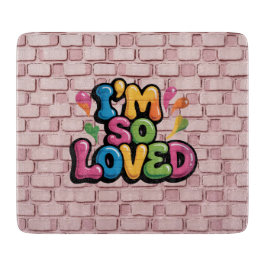 I'm So Loved Graffiti Tag in Light Pink Brick Snijplank