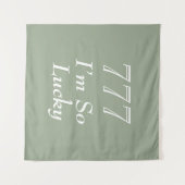 I'm So Lucky 777 Angel Number Tapestry Wandkleed (Voorkant (horizontaal))