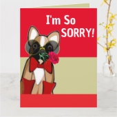 I'm So Sorry Cute Bulldog Belated Birthday Kaart (Gele Bloem)