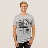 "I'm Somewhere In Here" Grijs Zwart Geometrisch Tri-Blend Shirt (Voorkant volledig)