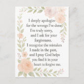 I'm Sorry/Apology\ Forgiveness Floral  Briefkaart (Voorkant)