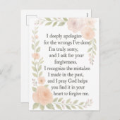 I'm Sorry/Apology\ Forgiveness Floral  Feestdagenkaart (Voorkant / Achterkant)