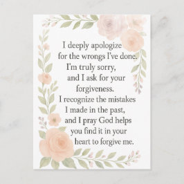 I'm Sorry/Apology\ Forgiveness Floral  Feestdagenkaart